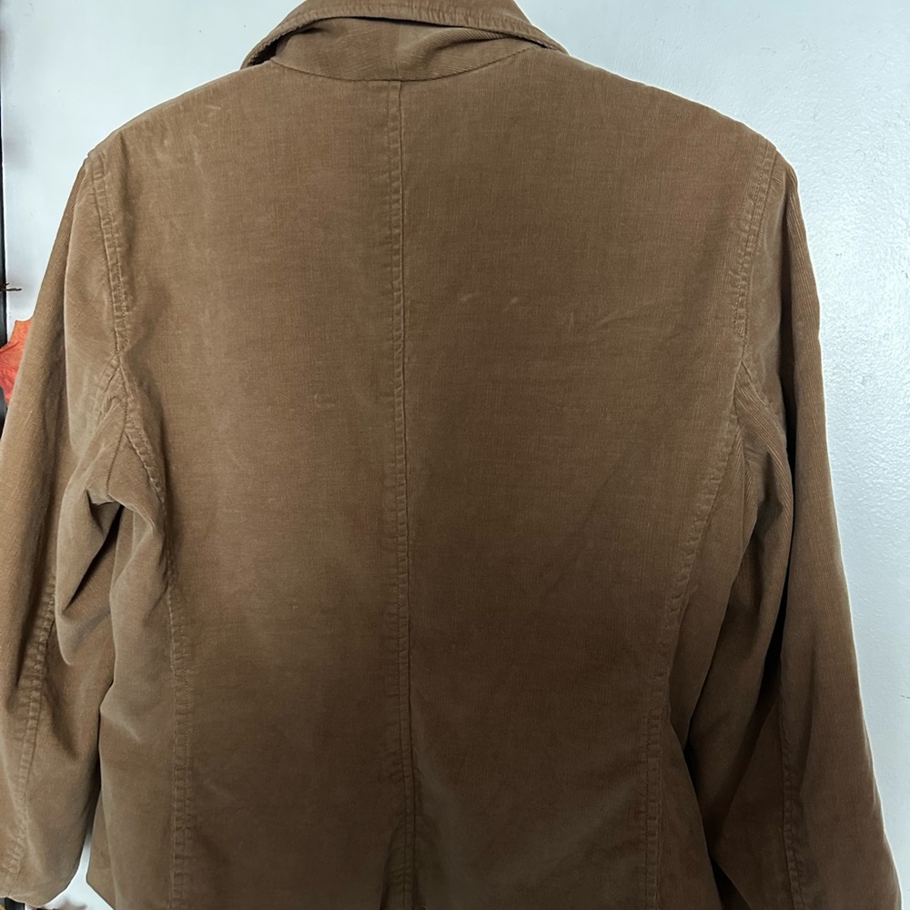 Women’s Tan Sport Coat Floral interior soft corduroy